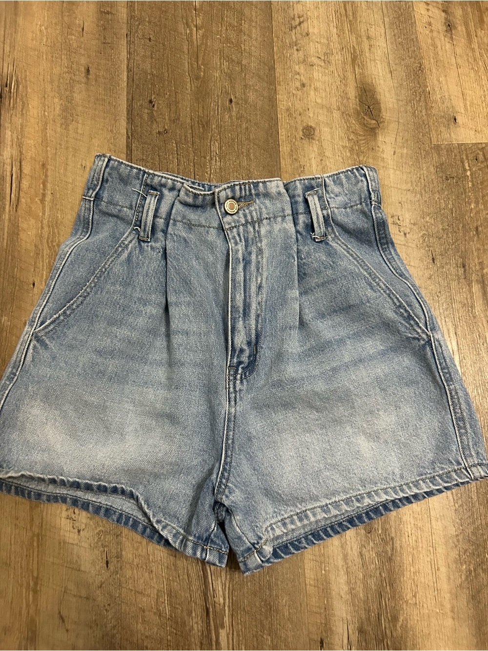 KanCan High-Waist Light Wash Denim Shorts
